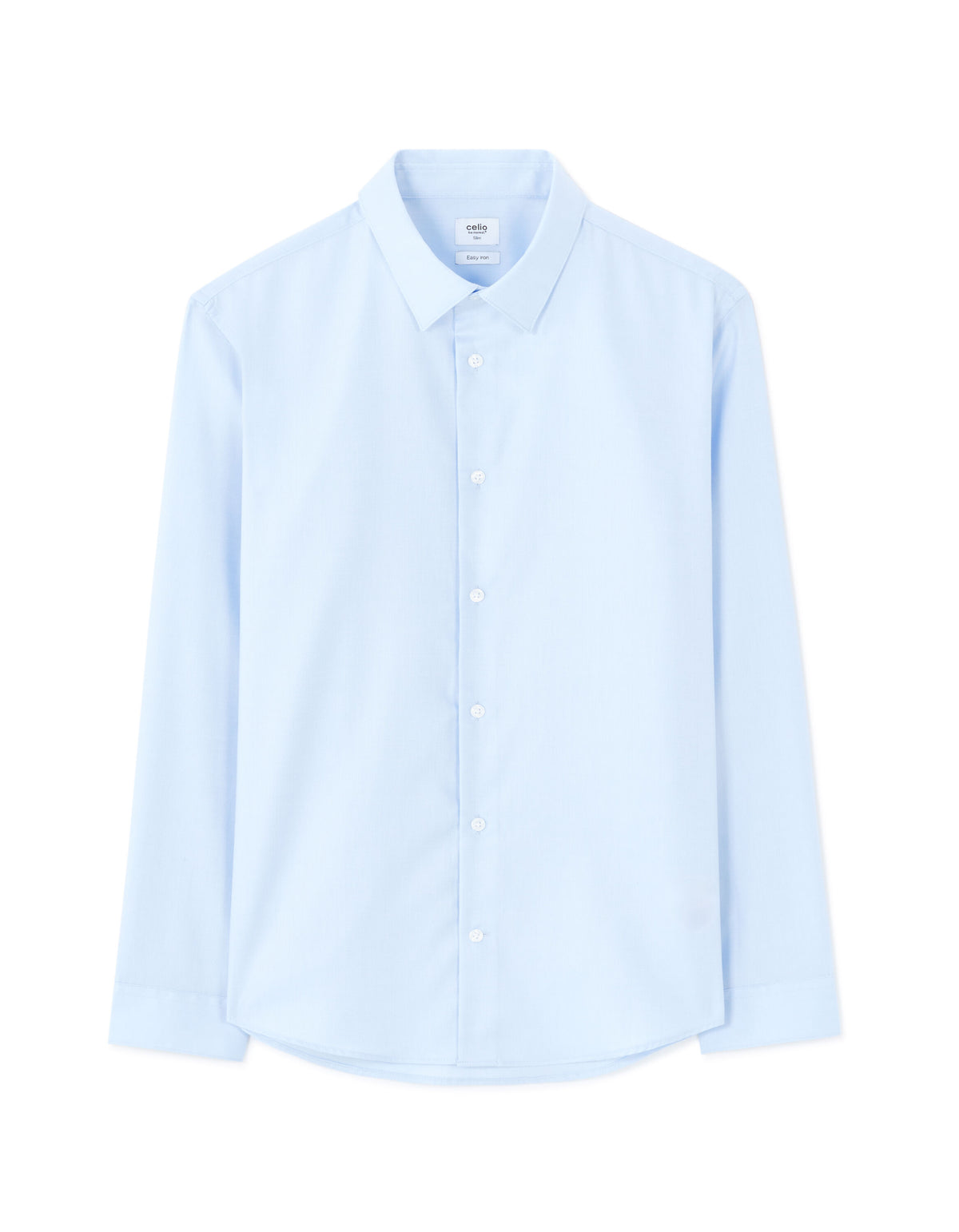 Slim-Fit Pure Cotton Twill Shirt - Sky Blue — view 1