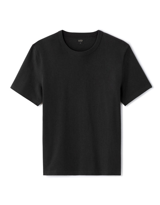 Boxy Heavyweight Pure Cotton Crew-Neck T-Shirt - Black — view 1