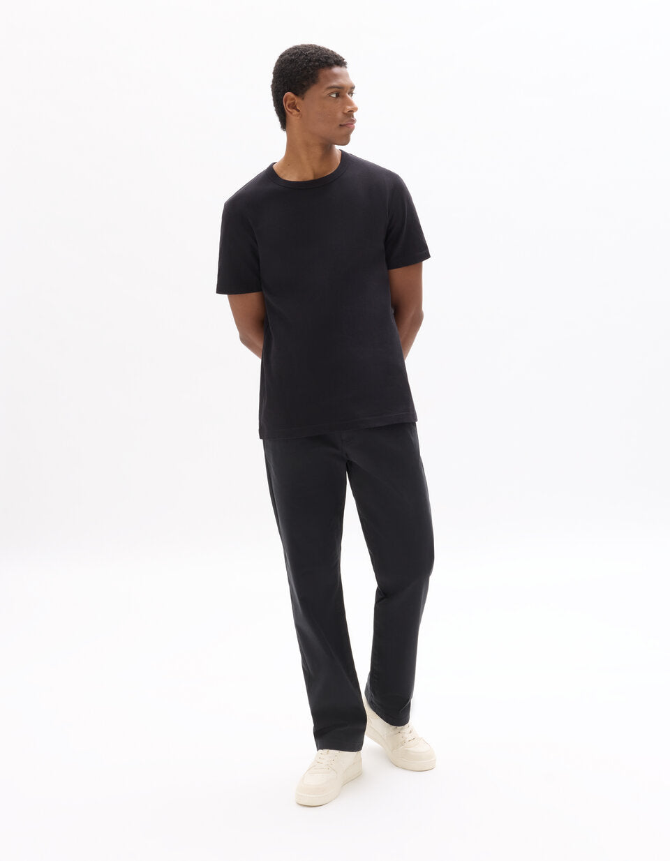 Boxy Heavyweight Pure Cotton Crew-Neck T-Shirt - Black — view 2