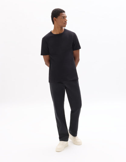 Boxy Heavyweight Pure Cotton Crew-Neck T-Shirt - Black — view 2