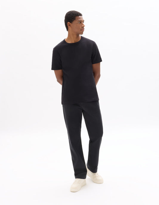 Boxy Heavyweight Pure Cotton Crew-Neck T-Shirt - Black — view 2