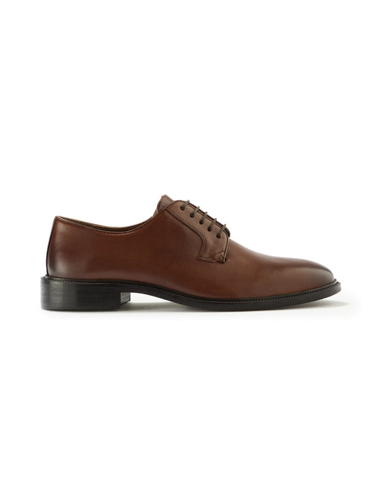Leather Derby Shoes - Brown — view 1