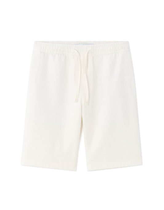 Textured Pure Cotton Bermuda Shorts - White — view 1