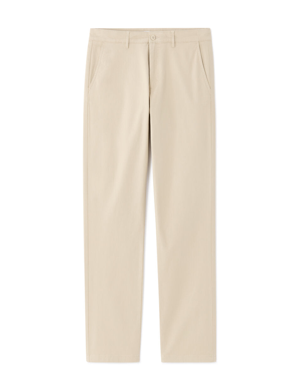 Straight-Fit Stretch Cotton Chinos - Beige — view 1
