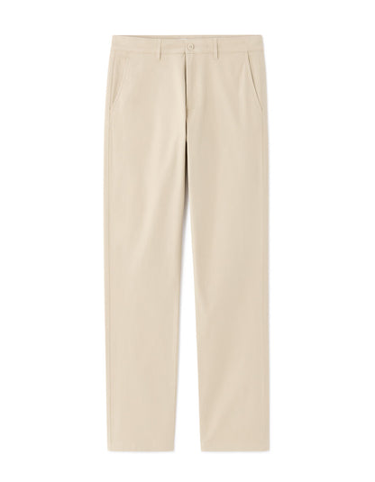 Straight-Fit Stretch Cotton Chinos - Beige — view 1