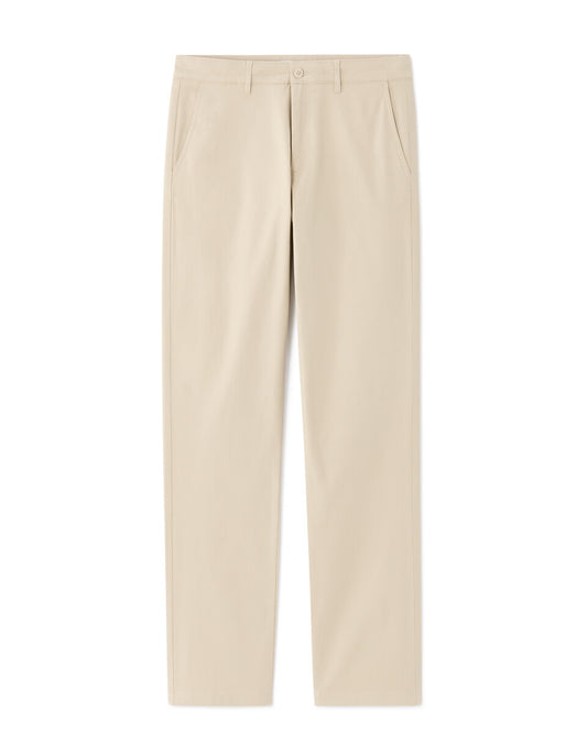 Straight-Fit Stretch Cotton Chinos - Beige — view 1