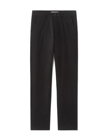 Straight-Fit Stretch Cotton Chinos - Black — view 1