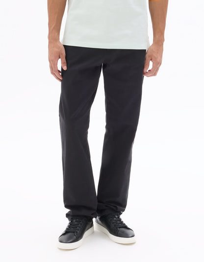 Straight-Fit Stretch Cotton Chinos - Black — view 3