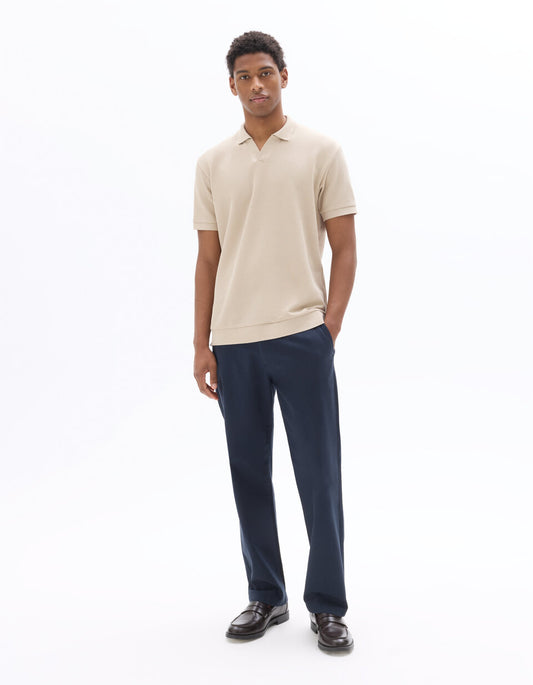 Straight-Fit Stretch Cotton Chinos - Navy — view 2