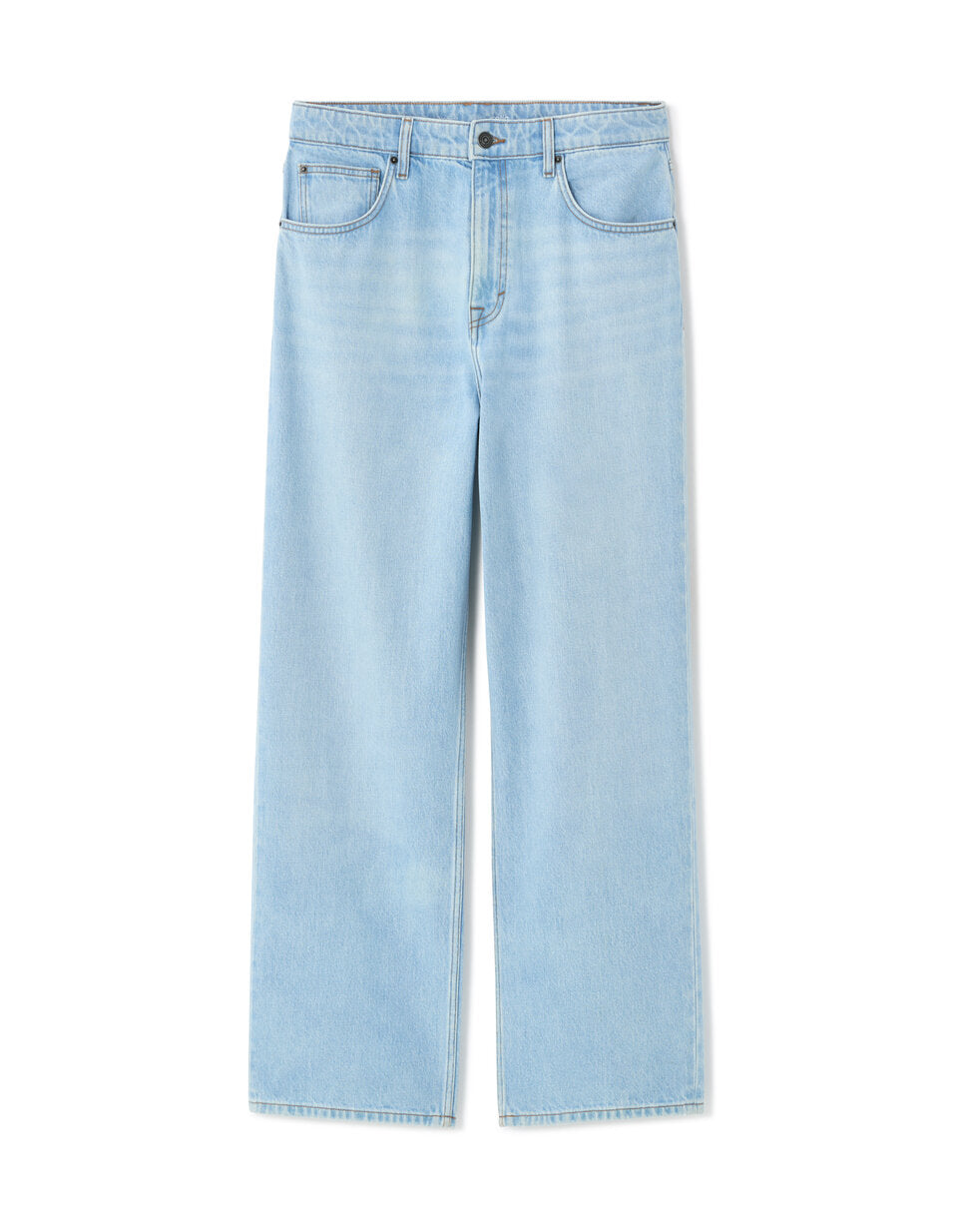 Baggy Pure Cotton Jeans - Bleached Blue — view 1