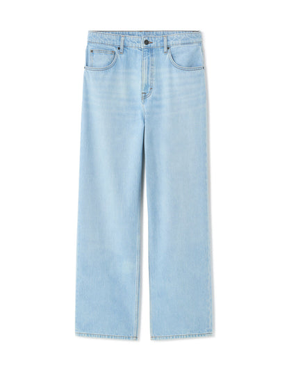 Baggy Pure Cotton Jeans - Bleached Blue — view 1