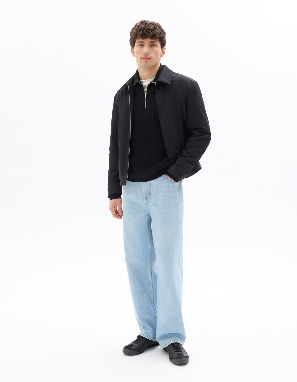 Baggy Pure Cotton Jeans - Bleached Blue — view 2