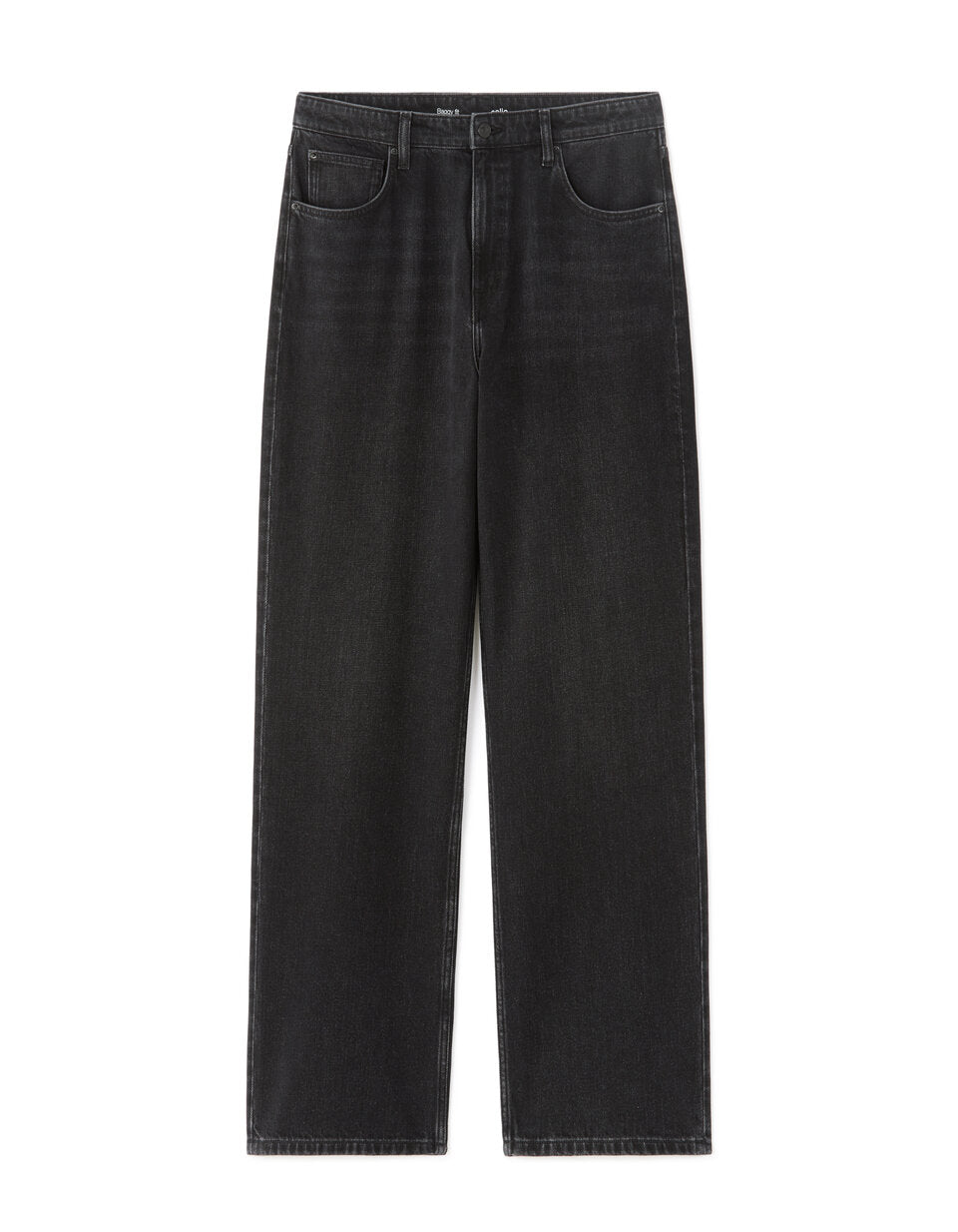 Baggy Pure Cotton Jeans - Black — view 1