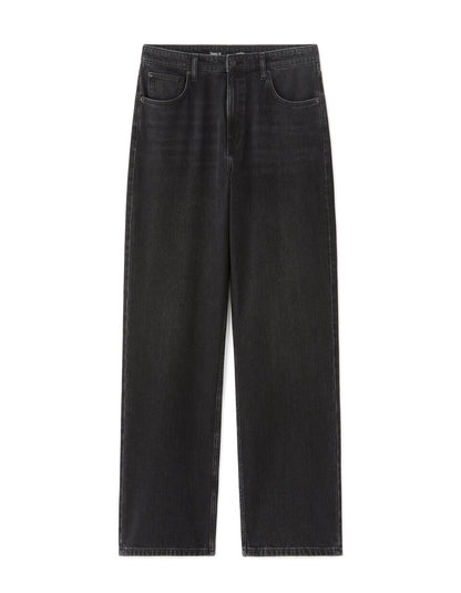 Baggy Pure Cotton Jeans - Black — view 1