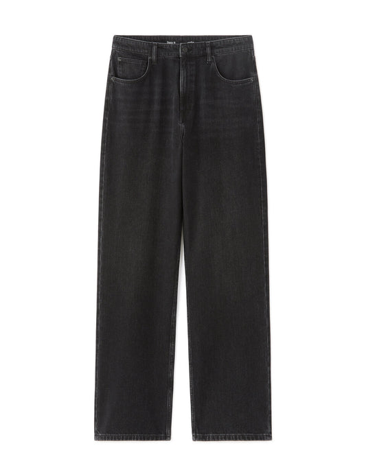 Baggy Pure Cotton Jeans - Black — view 1