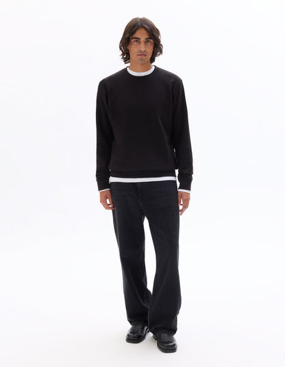 Baggy Pure Cotton Jeans - Black — view 2