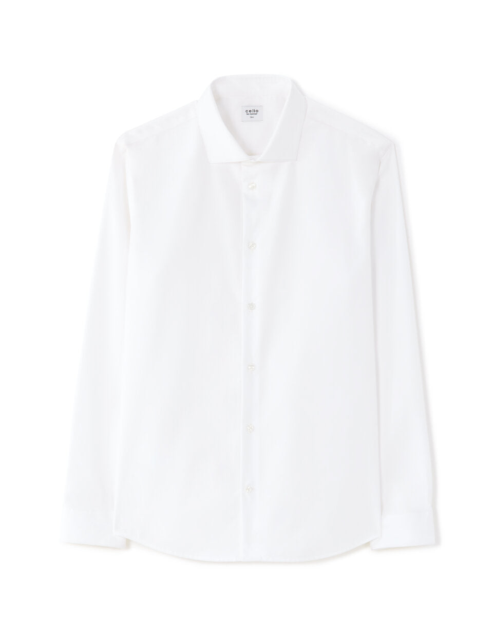 Slim-Fit Pure Cotton Non-Iron Cutaway-Collar Shirt - White — view 1