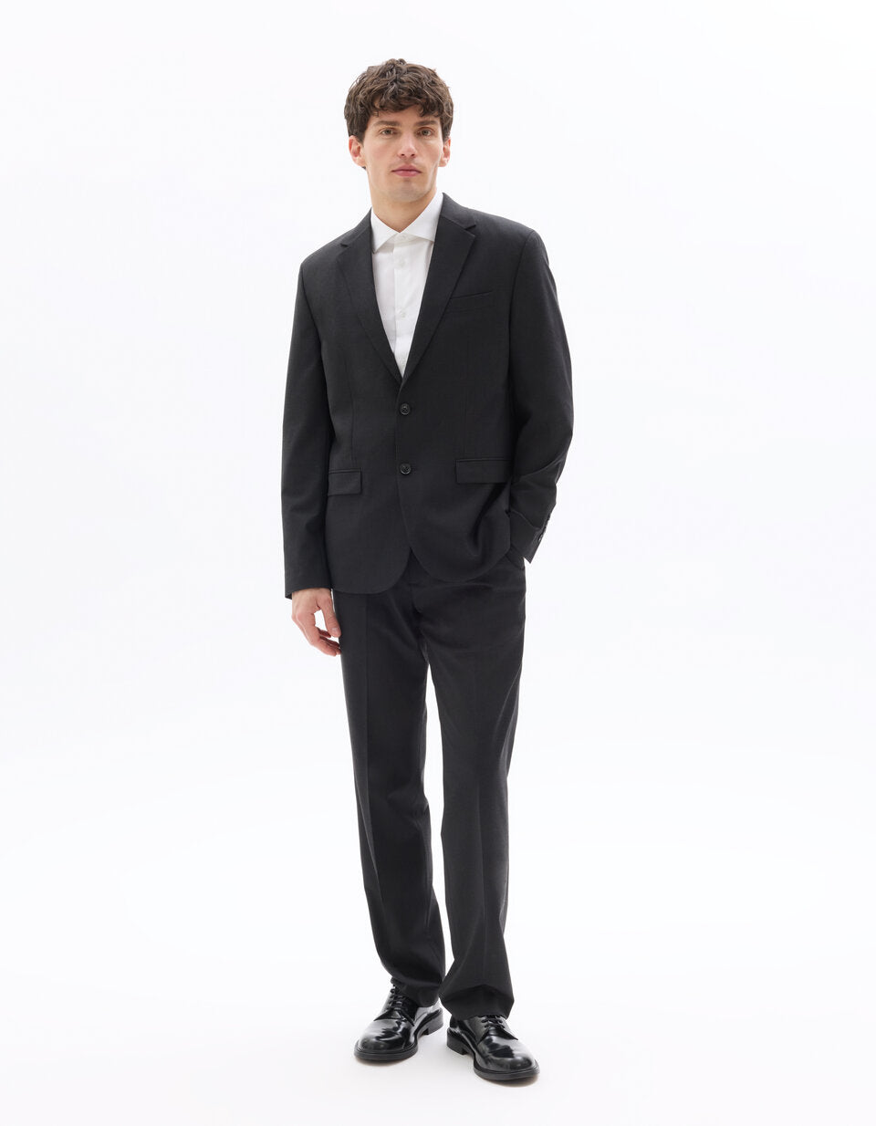 Slim-Fit Pure Cotton Non-Iron Cutaway-Collar Shirt - White — view 2