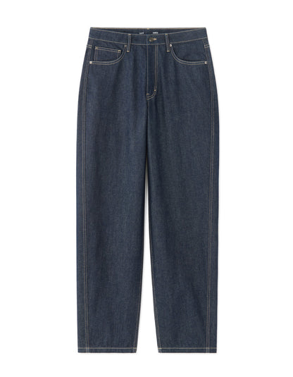 Barrel-Fit Pure Cotton Jeans - Raw Blue — view 1