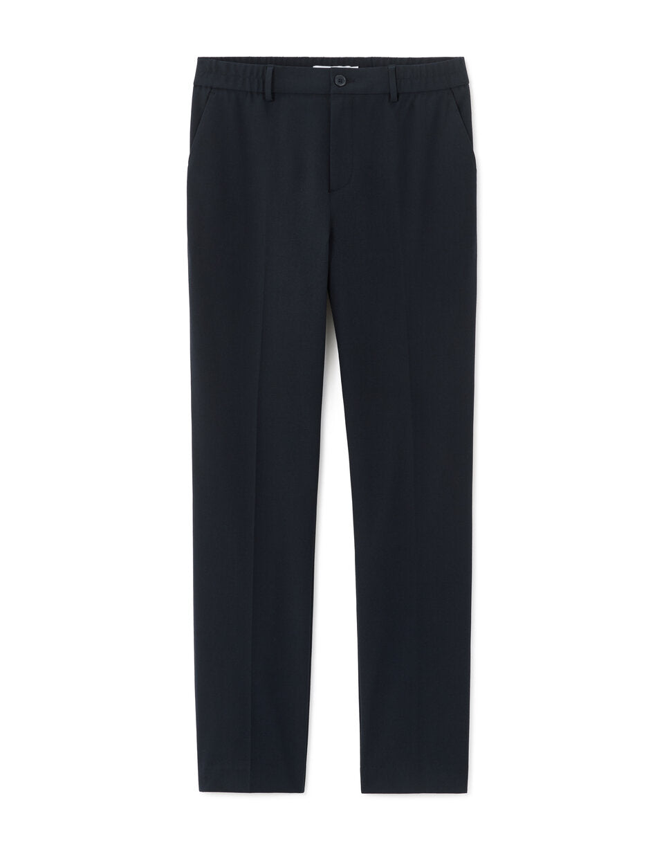 Smart Straight-Fit Bi-Stretch Trousers - Navy — view 1