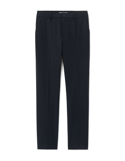 Smart Straight-Fit Bi-Stretch Trousers - Navy — view 1