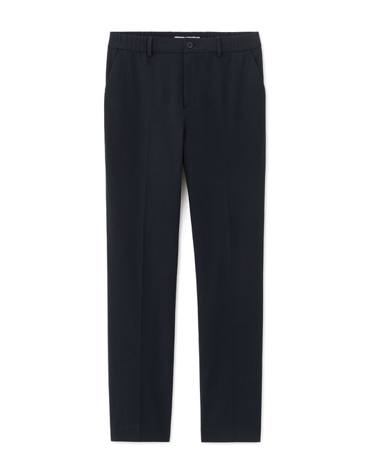 Smart Straight-Fit Bi-Stretch Trousers - Navy — view 1