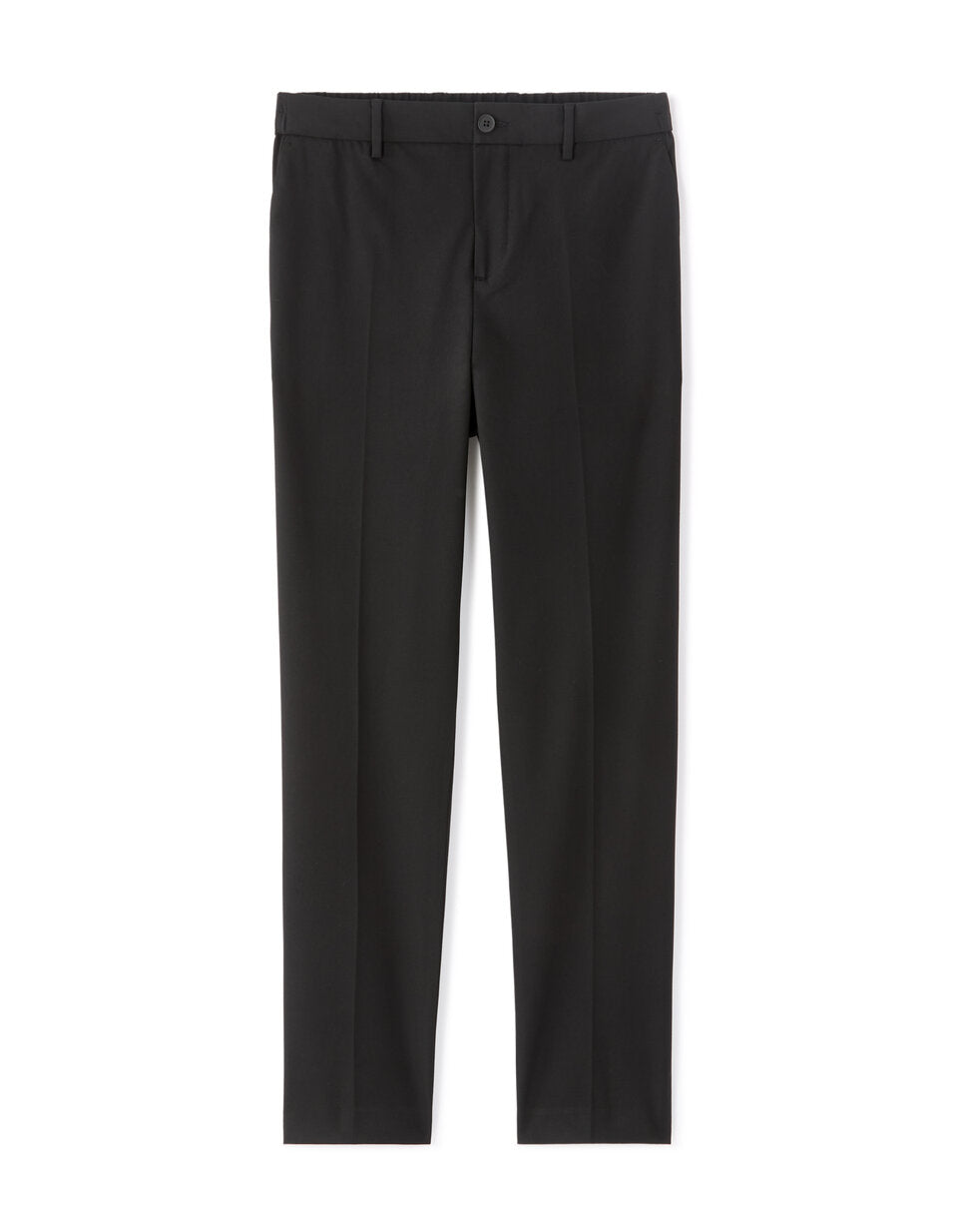 Smart Straight-Fit Bi-Stretch Trousers - Black — view 1