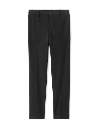 Smart Straight-Fit Bi-Stretch Trousers - Black — view 1