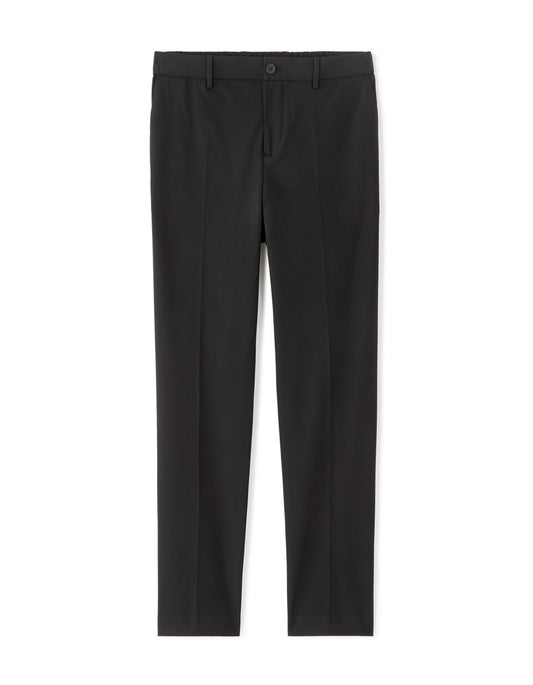 Smart Straight-Fit Bi-Stretch Trousers - Black — view 1
