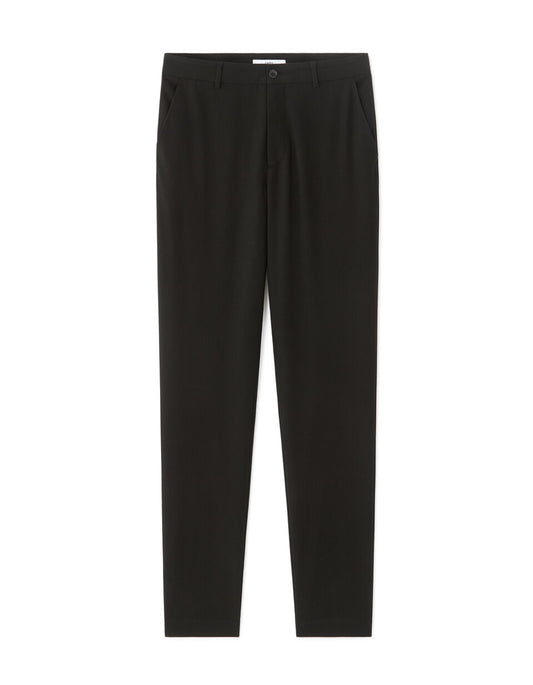 24H Smart Slim-Fit Textured Stretch Trousers - Black — view 1