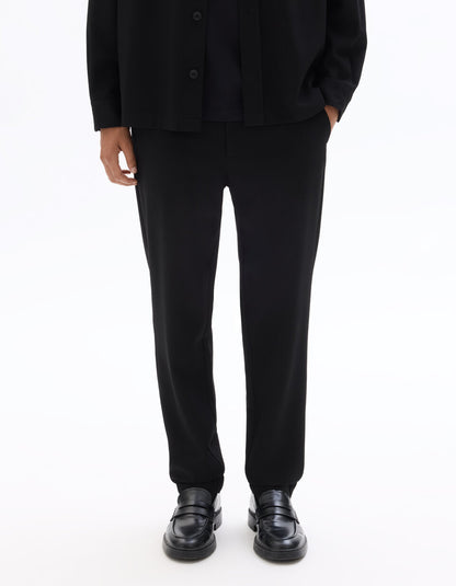 24H Smart Slim-Fit Textured Stretch Trousers - Black — view 3