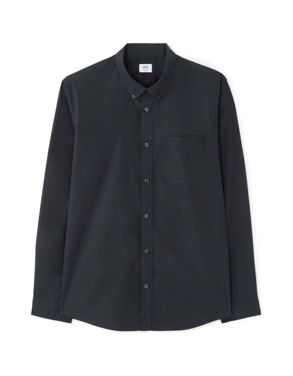 Regular-Fit Pure Cotton Button-Down Shirt - Blue — view 1