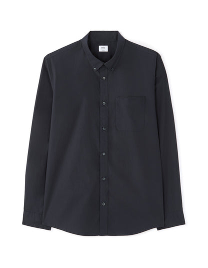 Regular-Fit Pure Cotton Button-Down Shirt - Blue — view 1