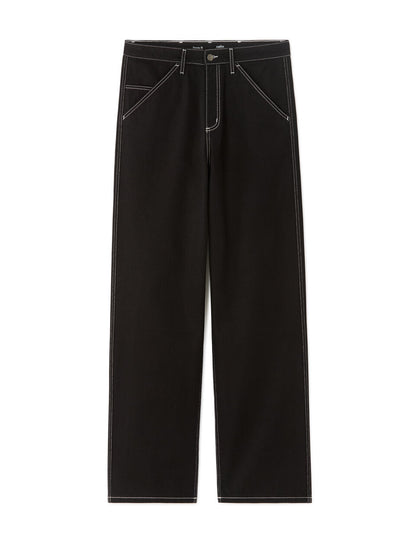 Baggy Pure Cotton Carpenter Jeans - Black — view 1