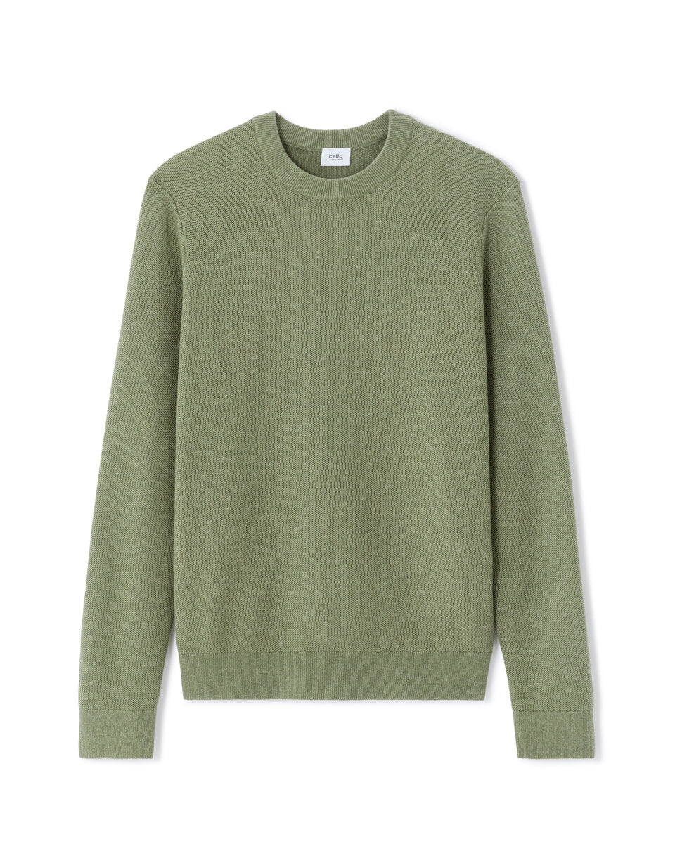 Pure Cotton Crew-Neck Sweater - Medium Green — view 1