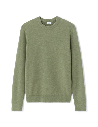 Pure Cotton Crew-Neck Sweater - Medium Green — view 1