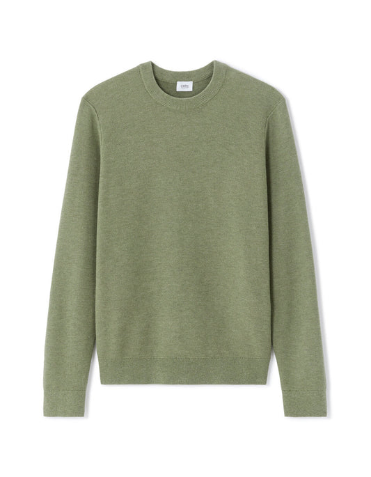 Pure Cotton Crew-Neck Sweater - Medium Green — view 1