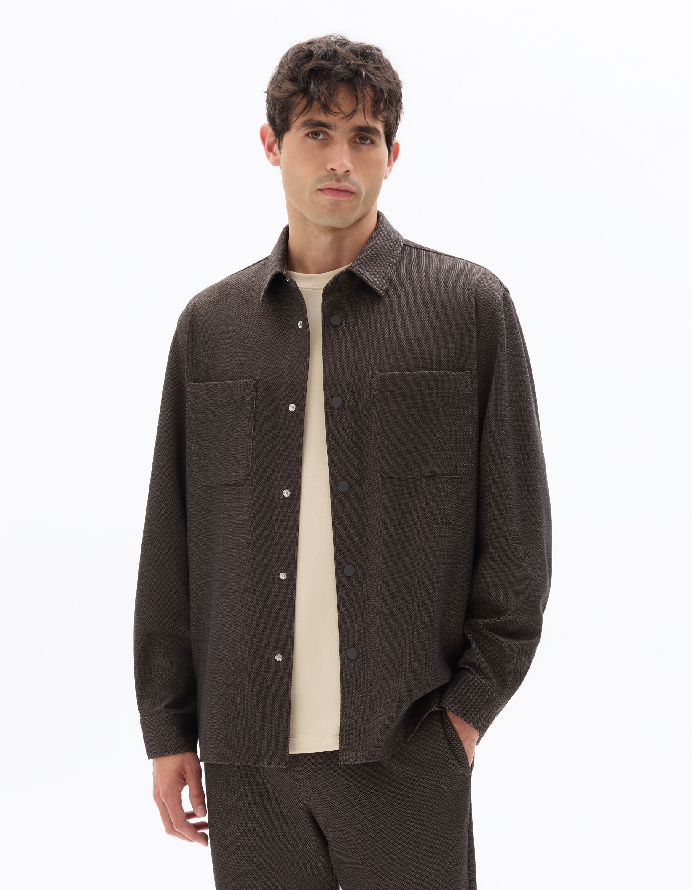 Comfort Two-Pocket Overshirt - Light Brown