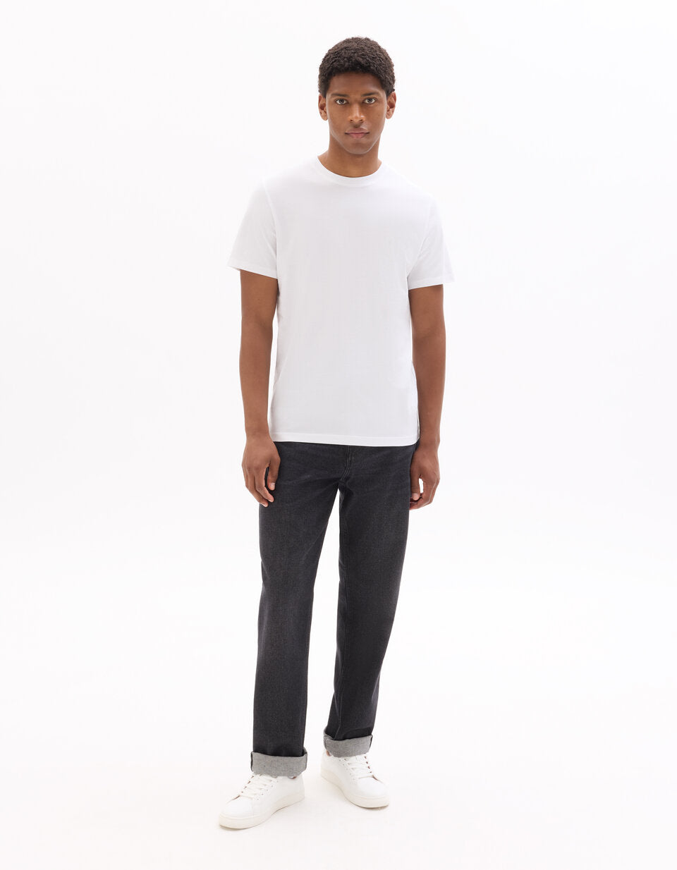 Regular-Fit Pure Cotton Crew-Neck T-Shirt - White